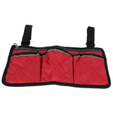 Multifunctional Wheelchair Side Hanging Bag Office Chair Storage Bag Armrest Pouch OrganizerWine Red - Top-Down View