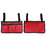 Multifunctional Wheelchair Side Hanging Bag Office Chair Storage Bag Armrest Pouch OrganizerWine Red