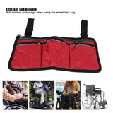 Multifunctional Wheelchair Side Hanging Bag Office Chair Storage Bag Armrest Pouch OrganizerWine Red