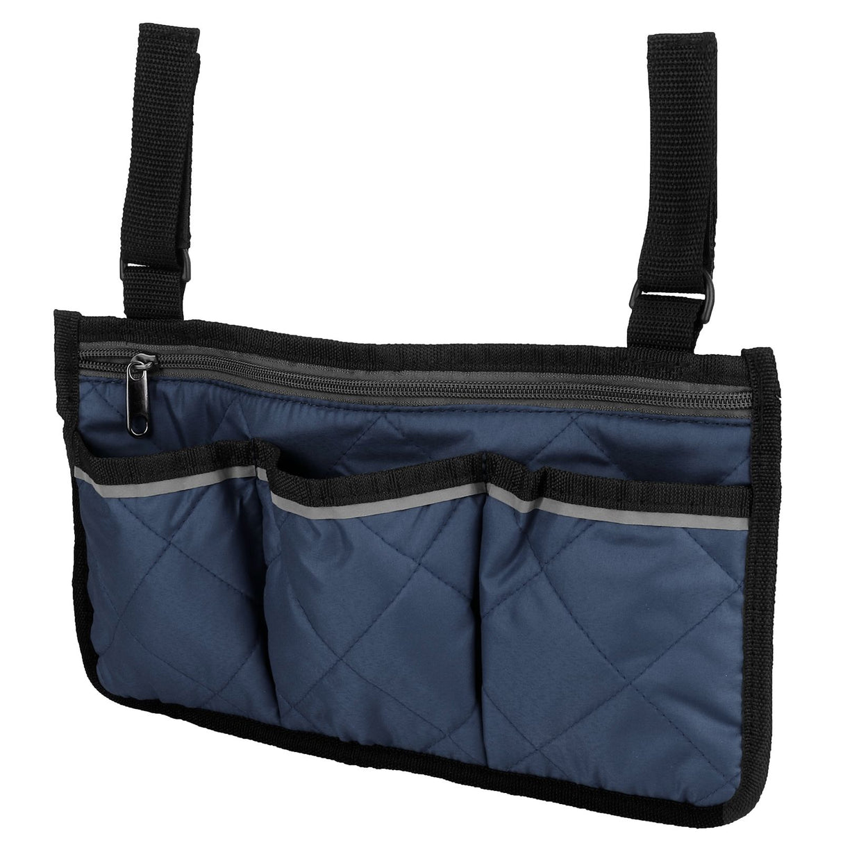 Multifunctional Wheelchair Side Hanging Bag Office Chair Storage Bag Armrest Pouch OrganizerNavy Blue