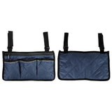 Multifunctional Wheelchair Side Hanging Bag Office Chair Storage Bag Armrest Pouch OrganizerNavy Blue - Low Angle