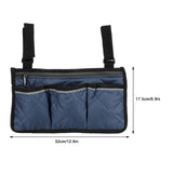 Multifunctional Wheelchair Side Hanging Bag Office Chair Storage Bag Armrest Pouch OrganizerNavy Blue