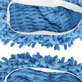 10Pcs Chenille Mop Slippers Multifunction Floor Cleaning Shoes Dust Cleaner AccessoryBlue