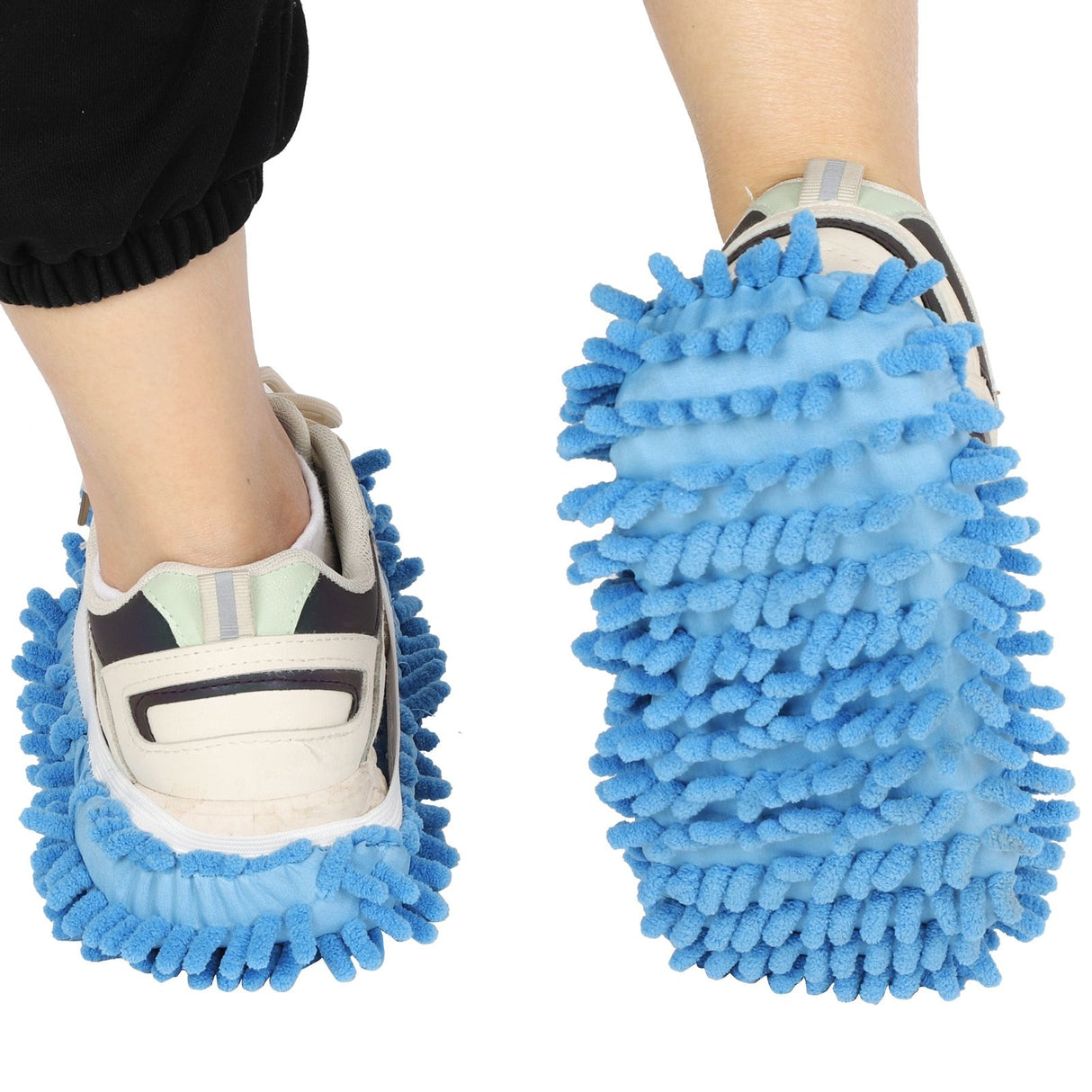 10Pcs Chenille Mop Slippers Multifunction Floor Cleaning Shoes Dust Cleaner AccessoryBlue
