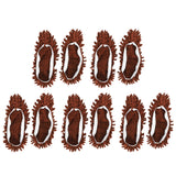 10Pcs Chenille Mop Slippers Multifunction Floor Cleaning Shoes Dust Cleaner AccessoryBrown