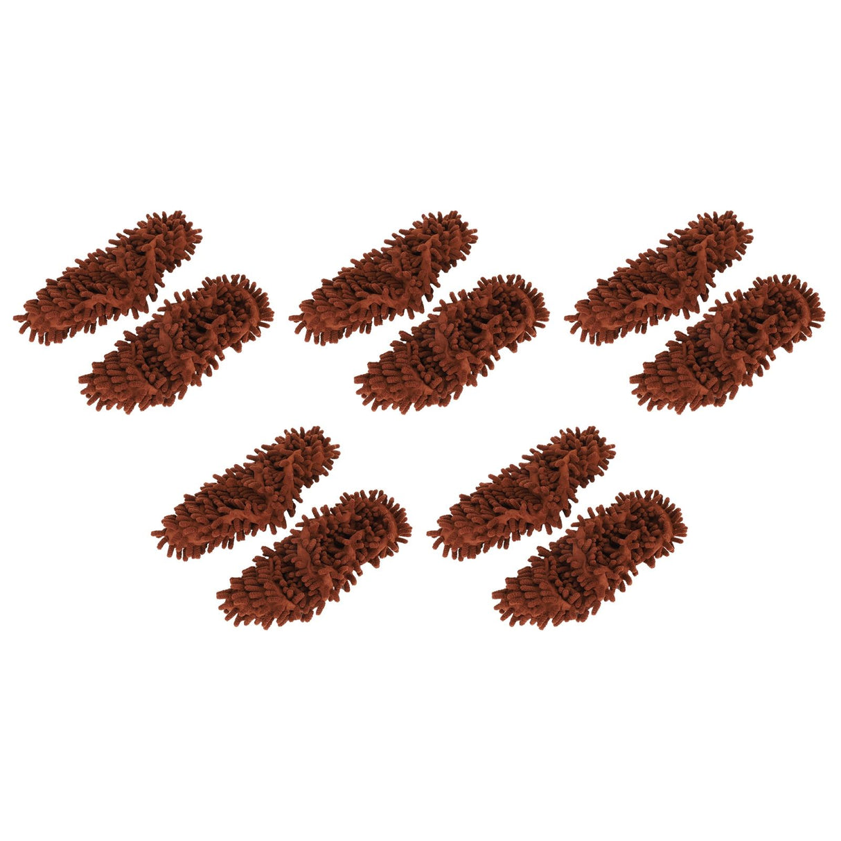 10Pcs Chenille Mop Slippers Multifunction Floor Cleaning Shoes Dust Cleaner AccessoryBrown