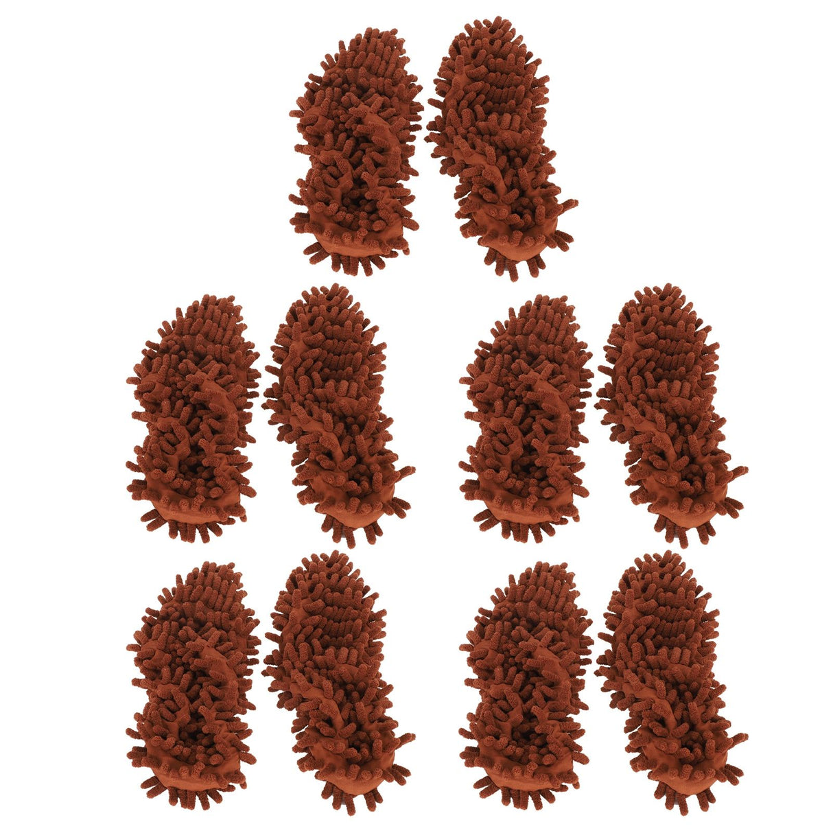 10Pcs Chenille Mop Slippers Multifunction Floor Cleaning Shoes Dust Cleaner AccessoryBrown