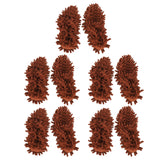 10Pcs Chenille Mop Slippers Multifunction Floor Cleaning Shoes Dust Cleaner AccessoryBrown