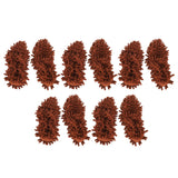10Pcs Chenille Mop Slippers Multifunction Floor Cleaning Shoes Dust Cleaner AccessoryBrown - Low Angle
