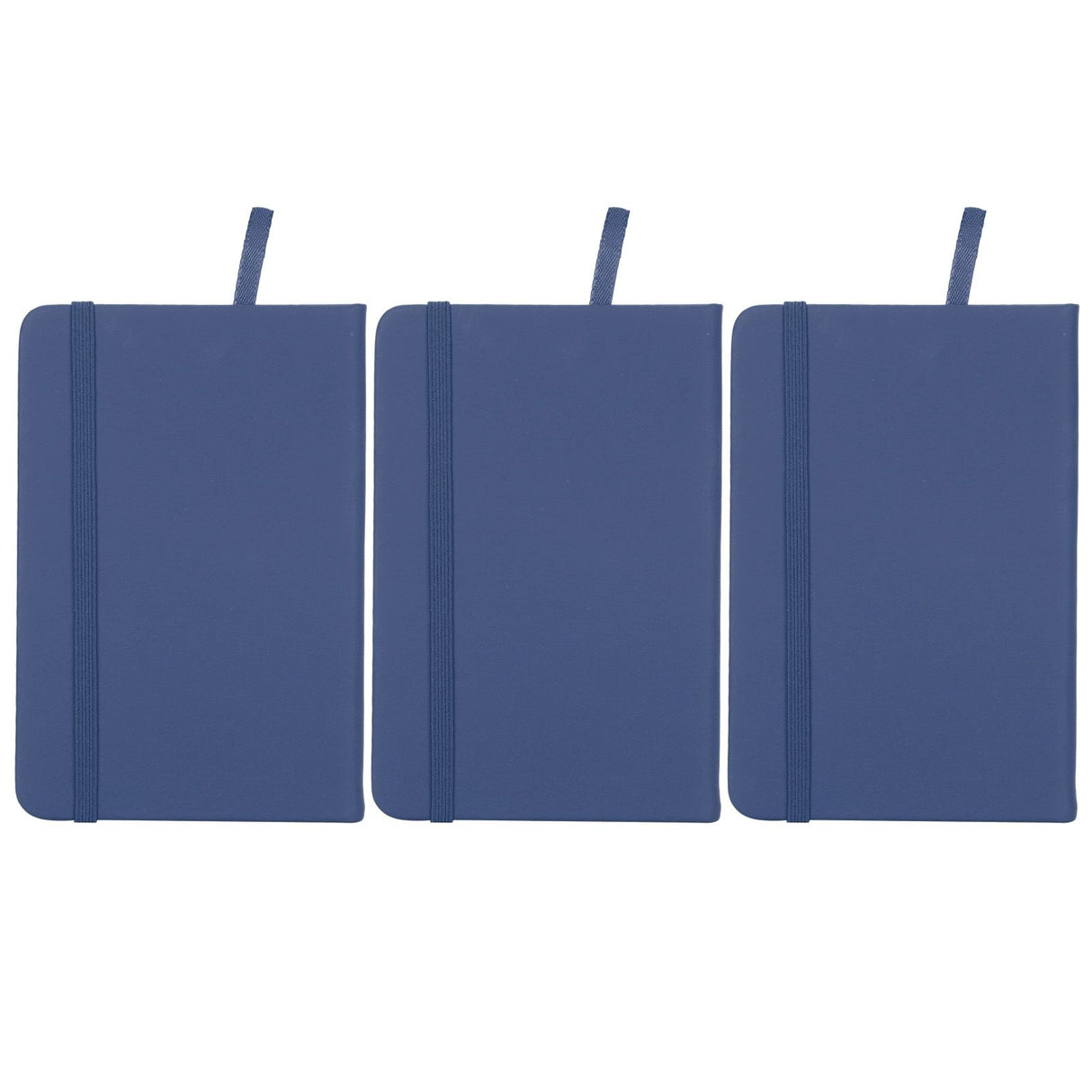 3Pcs PU A6 Business Notepad Hardcover Strap Notebook Diary Stationery Office School SuppliesBlue