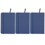 3Pcs PU A6 Business Notepad Hardcover Strap Notebook Diary Stationery Office School SuppliesBlue