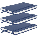 3Pcs PU A6 Business Notepad Hardcover Strap Notebook Diary Stationery Office School SuppliesBlue