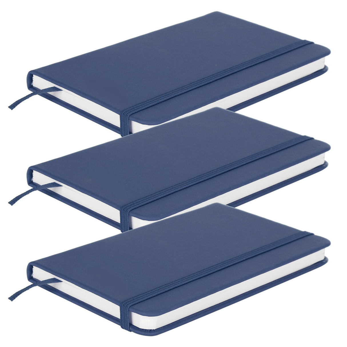 3Pcs PU A6 Business Notepad Hardcover Strap Notebook Diary Stationery Office School SuppliesBlue