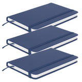 3Pcs PU A6 Business Notepad Hardcover Strap Notebook Diary Stationery Office School SuppliesBlue