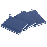 3Pcs PU A6 Business Notepad Hardcover Strap Notebook Diary Stationery Office School SuppliesBlue - Rear View