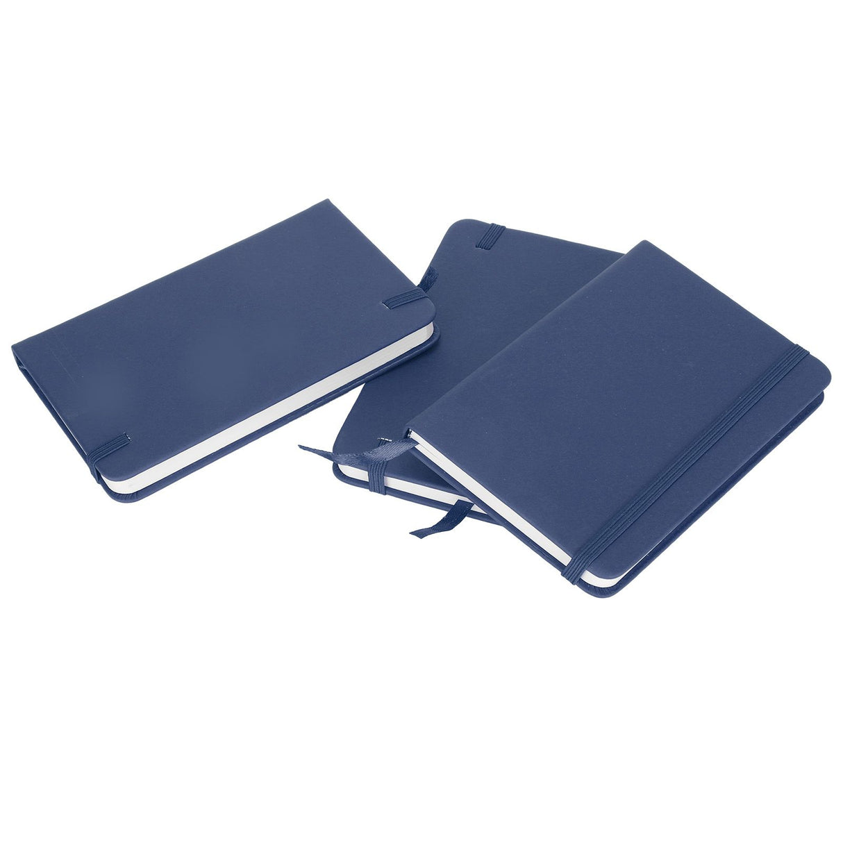 3Pcs PU A6 Business Notepad Hardcover Strap Notebook Diary Stationery Office School SuppliesBlue