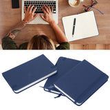 3Pcs PU A6 Business Notepad Hardcover Strap Notebook Diary Stationery Office School SuppliesBlue
