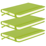 3Pcs PU A6 Business Notepad Hardcover Strap Notebook Diary Stationery Office School SuppliesGreen