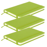 3Pcs PU A6 Business Notepad Hardcover Strap Notebook Diary Stationery Office School SuppliesGreen