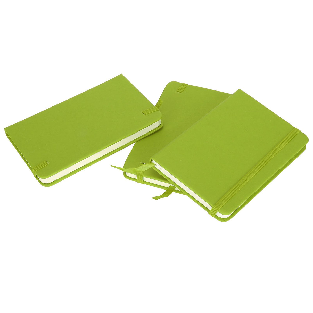 3Pcs PU A6 Business Notepad Hardcover Strap Notebook Diary Stationery Office School SuppliesGreen