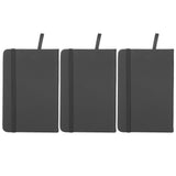 3Pcs PU A6 Business Notepad Hardcover Strap Notebook Diary Stationery Office School SuppliesBlack