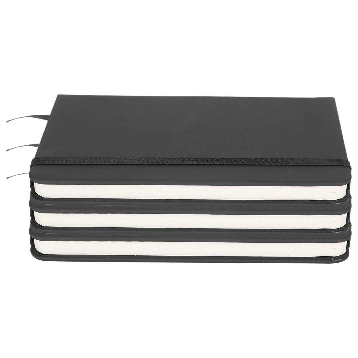 3Pcs PU A6 Business Notepad Hardcover Strap Notebook Diary Stationery Office School SuppliesBlack