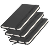 3Pcs PU A6 Business Notepad Hardcover Strap Notebook Diary Stationery Office School SuppliesBlack - Top-Down View