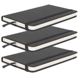 3Pcs PU A6 Business Notepad Hardcover Strap Notebook Diary Stationery Office School SuppliesBlack - 45-Degree Angle