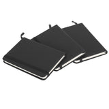 3Pcs PU A6 Business Notepad Hardcover Strap Notebook Diary Stationery Office School SuppliesBlack - Rear View