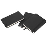 3Pcs PU A6 Business Notepad Hardcover Strap Notebook Diary Stationery Office School SuppliesBlack - Close-Up Angle