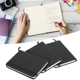 3Pcs PU A6 Business Notepad Hardcover Strap Notebook Diary Stationery Office School SuppliesBlack
