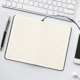 3Pcs PU A6 Business Notepad Hardcover Strap Notebook Diary Stationery Office School SuppliesBlack