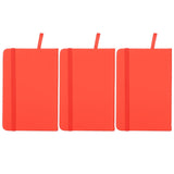 3Pcs PU A6 Business Notepad Hardcover Strap Notebook Diary Stationery Office School SuppliesRed