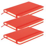 3Pcs PU A6 Business Notepad Hardcover Strap Notebook Diary Stationery Office School SuppliesRed - Front View