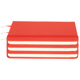 3Pcs PU A6 Business Notepad Hardcover Strap Notebook Diary Stationery Office School SuppliesRed - Side View