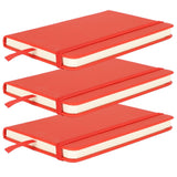 3Pcs PU A6 Business Notepad Hardcover Strap Notebook Diary Stationery Office School SuppliesRed - 45-Degree Angle