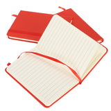 3Pcs PU A6 Business Notepad Hardcover Strap Notebook Diary Stationery Office School SuppliesRed