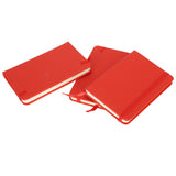 3Pcs PU A6 Business Notepad Hardcover Strap Notebook Diary Stationery Office School SuppliesRed - Low Angle