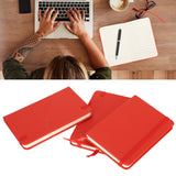 3Pcs PU A6 Business Notepad Hardcover Strap Notebook Diary Stationery Office School SuppliesRed - Extra Image