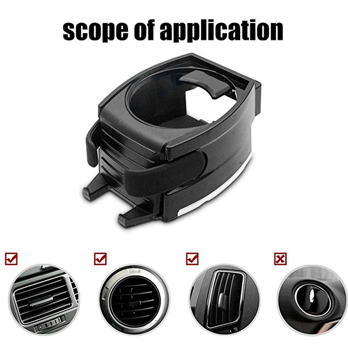 Air Vent Cup Holder Organizer Universal Drink Bottle Rack Stand Car Vehicle AccessoryBlack
