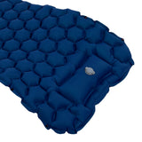 Camping Sleeping Pad Mat Foot Press Inflatable Cushion Mattress for Tent Hiking TravelPurplish Blue