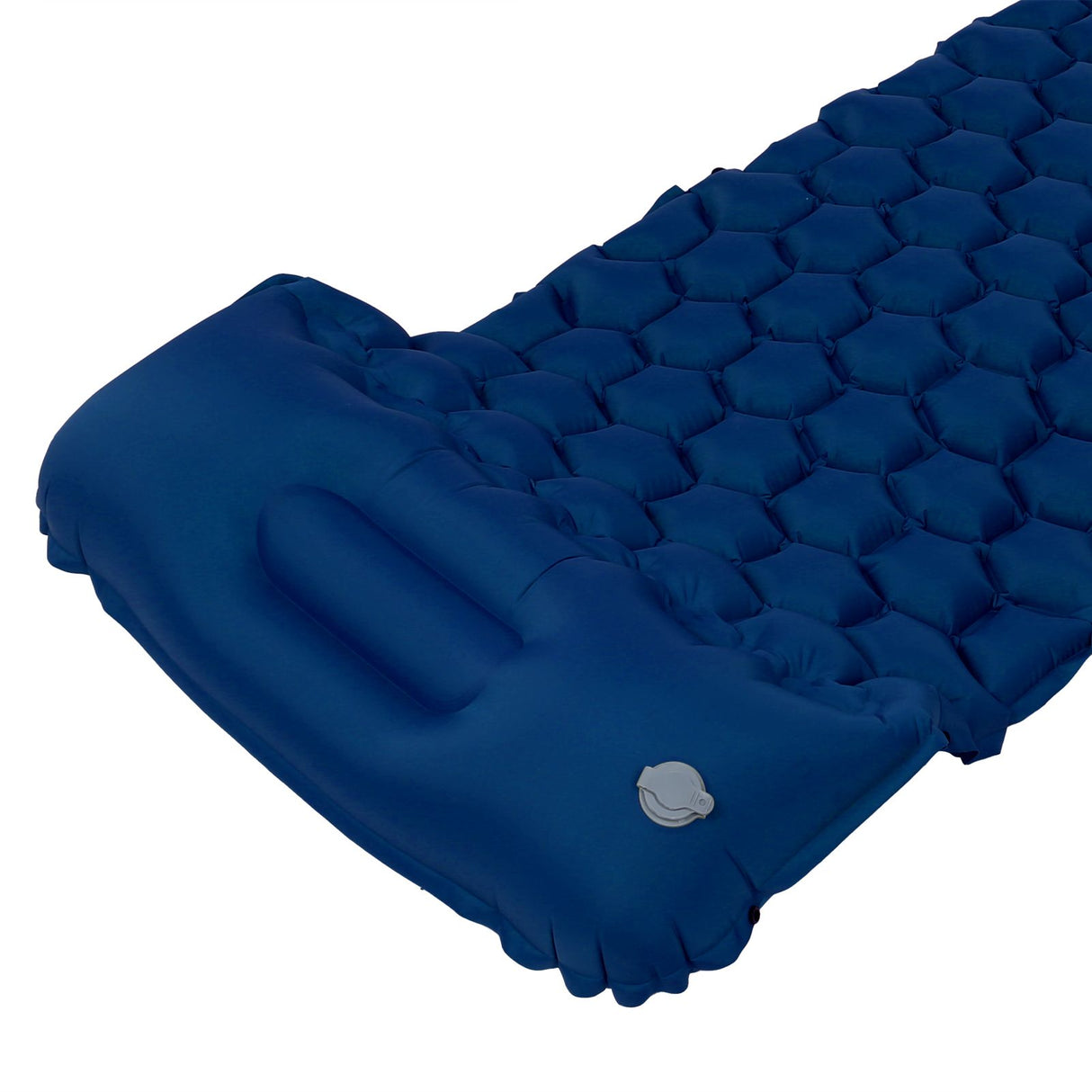 Camping Sleeping Pad Mat Foot Press Inflatable Cushion Mattress for Tent Hiking TravelPurplish Blue