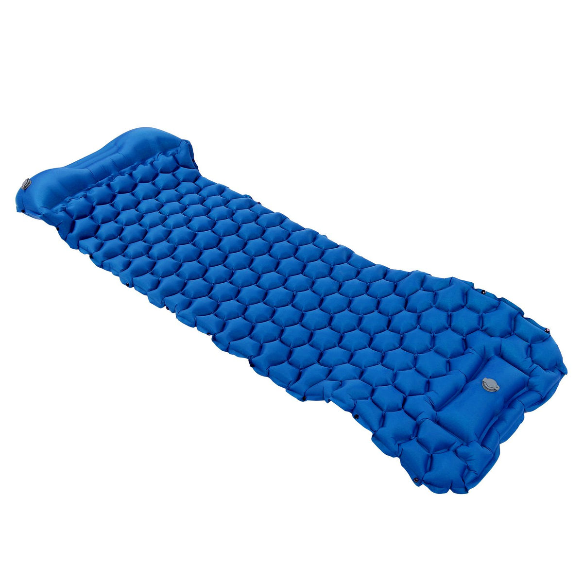 Camping Sleeping Pad Mat Foot Press Inflatable Cushion Mattress for Tent Hiking TravelRoyalblue