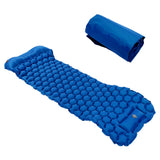 Camping Sleeping Pad Mat Foot Press Inflatable Cushion Mattress for Tent Hiking TravelRoyalblue