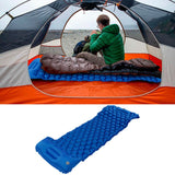 Camping Sleeping Pad Mat Foot Press Inflatable Cushion Mattress for Tent Hiking TravelRoyalblue