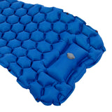 Camping Sleeping Pad Mat Foot Press Inflatable Cushion Mattress for Tent Hiking TravelRoyalblue