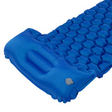 Camping Sleeping Pad Mat Foot Press Inflatable Cushion Mattress for Tent Hiking TravelRoyalblue - Extra Image