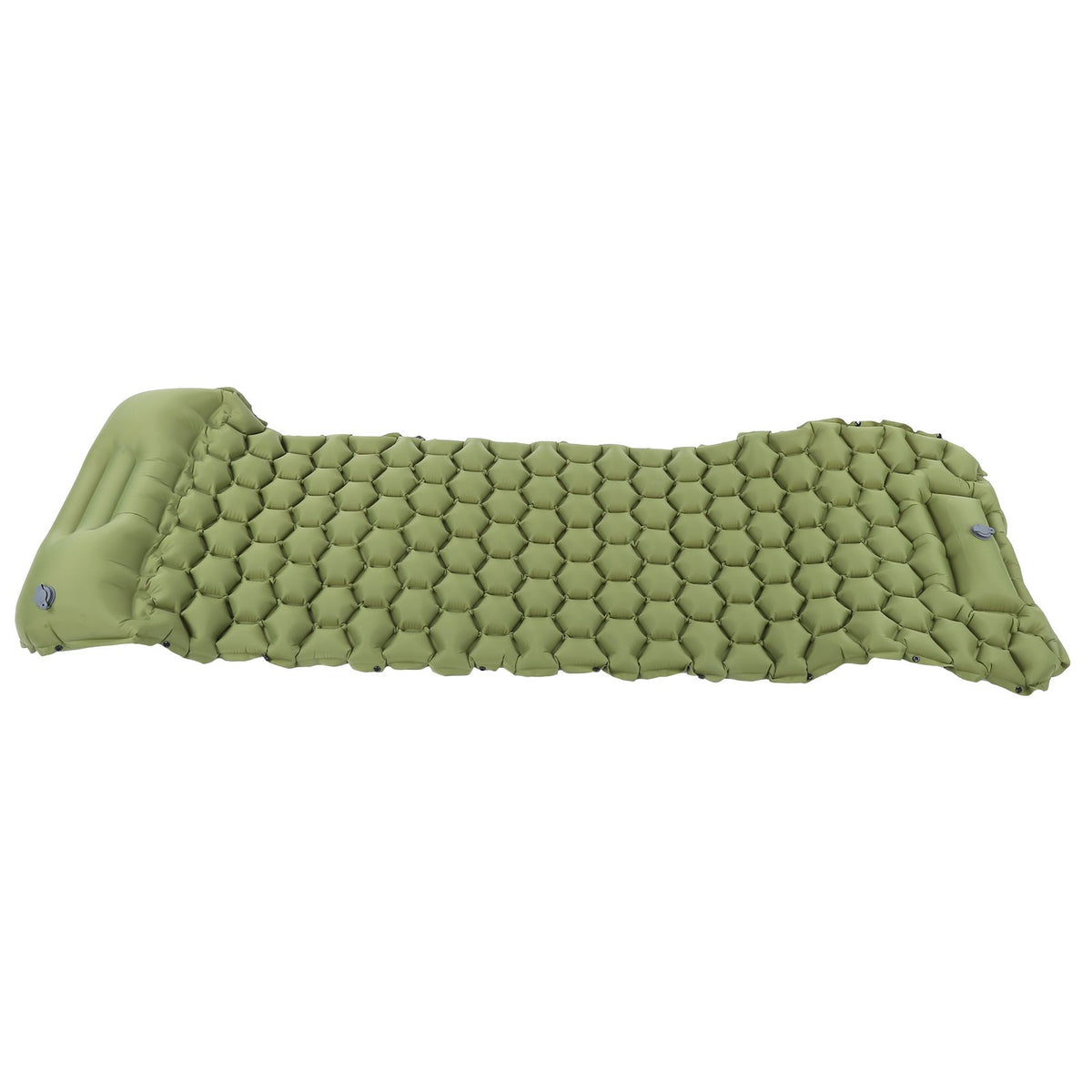 Camping Sleeping Pad Mat Foot Press Inflatable Cushion Mattress for Tent Hiking TravelMilitary Green