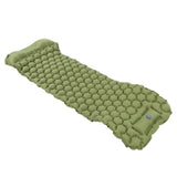 Camping Sleeping Pad Mat Foot Press Inflatable Cushion Mattress for Tent Hiking TravelMilitary Green - Side View