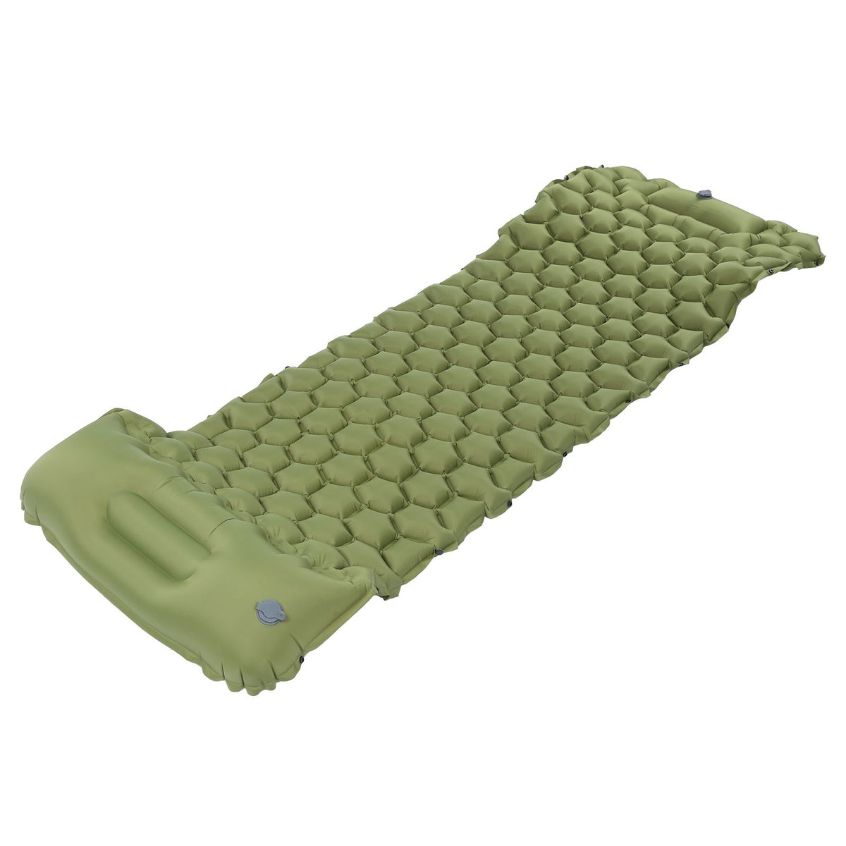 Camping Sleeping Pad Mat Foot Press Inflatable Cushion Mattress for Tent Hiking TravelMilitary Green